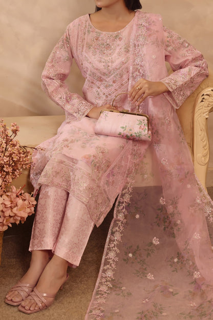 Afsanah By Pak Fabrics Luxury Embroidered Organza Stitched 3PC