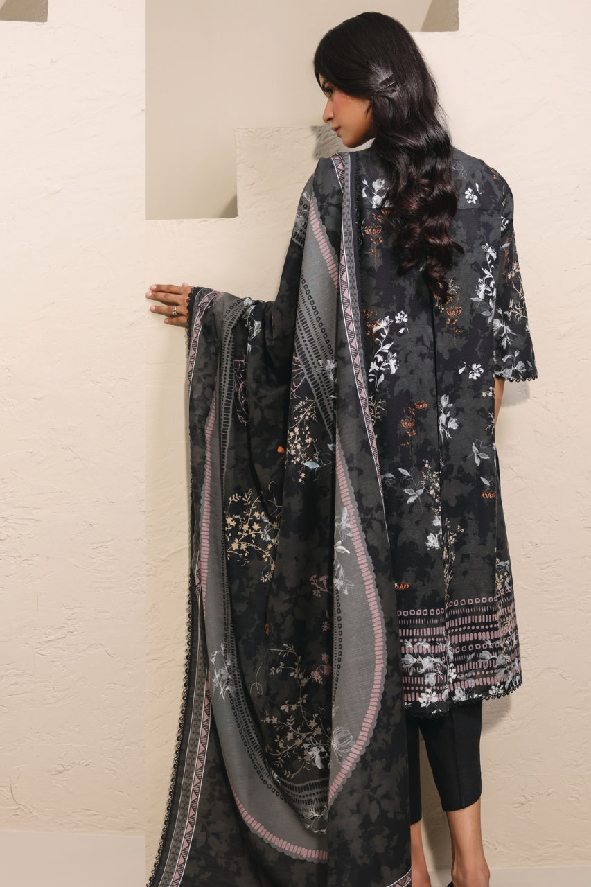 Raqs By Uneq Digital Printed Slub Khaddar 3PC