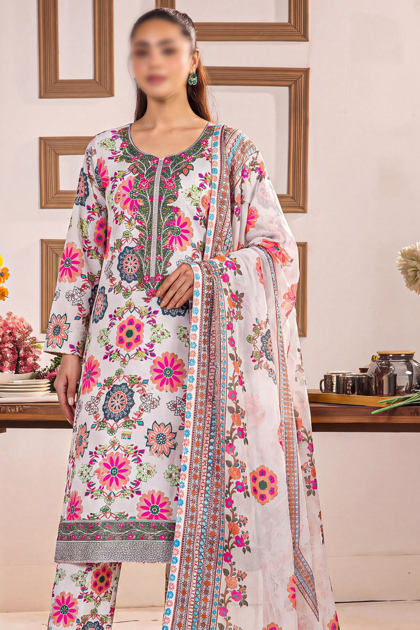 Asifa Nabeel Shamoz Silk With Emb Patches 3PC