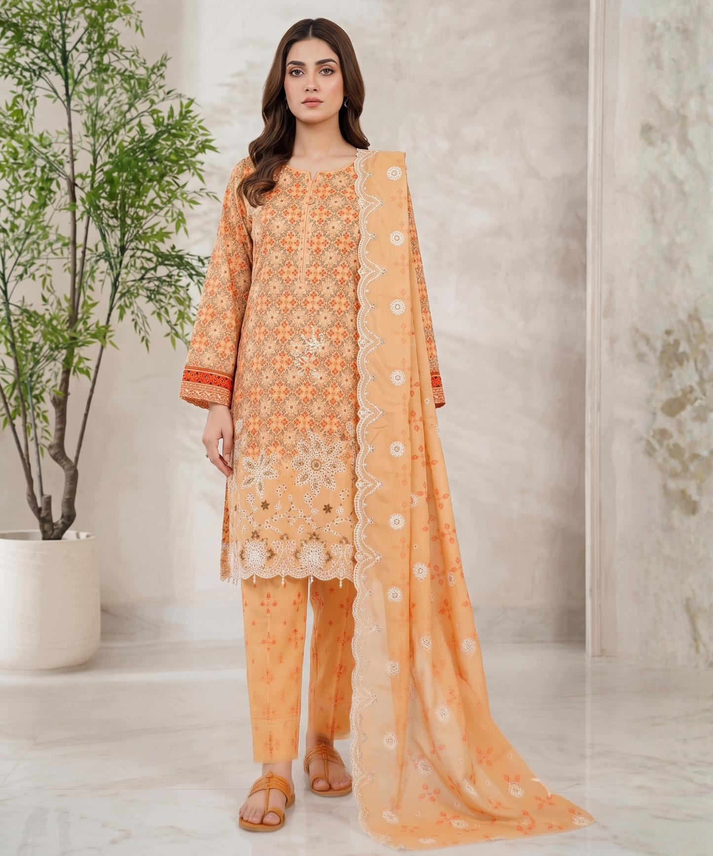 Aifa Printed & Embroidered Lawn 3PC