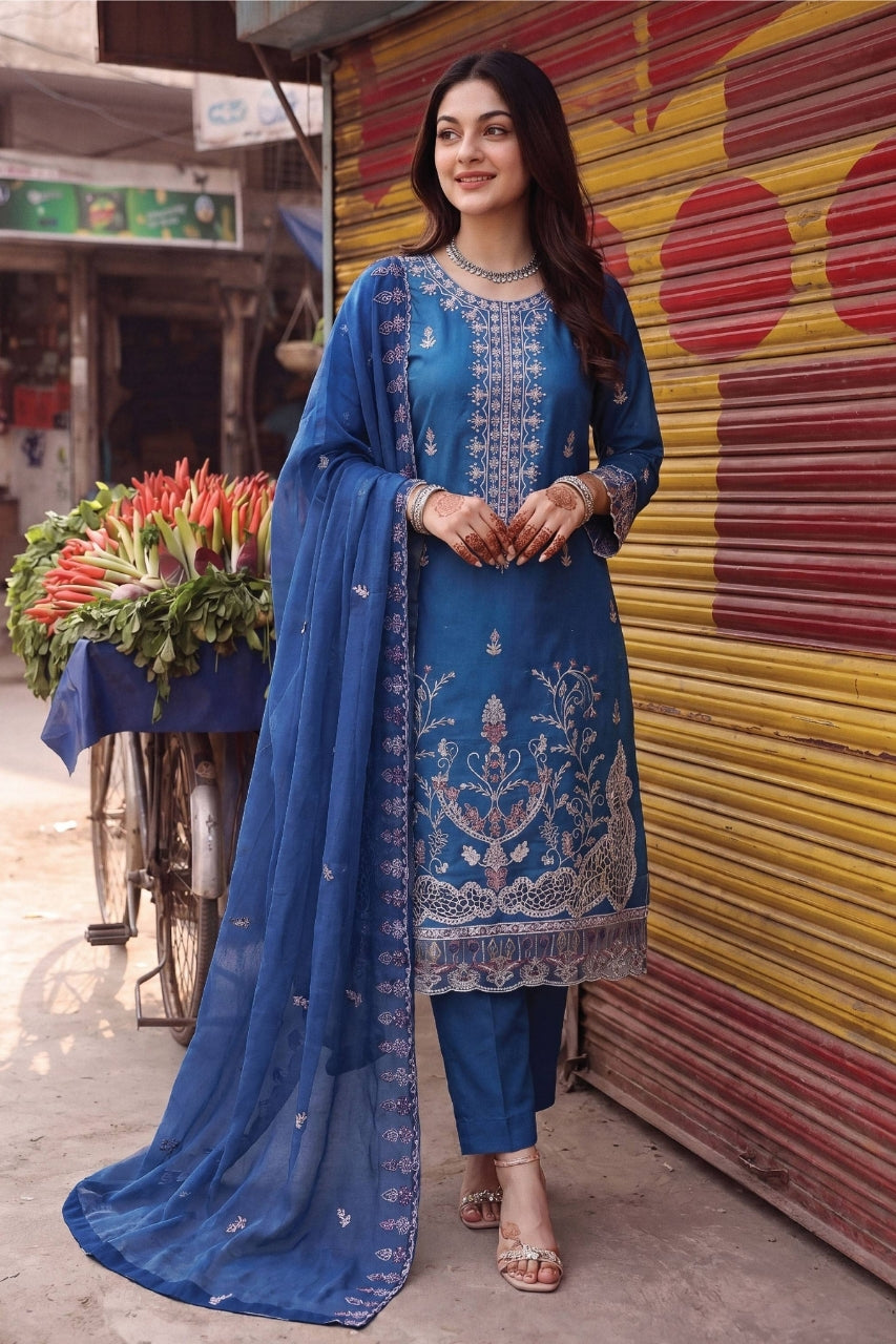 Fatima Bano By Dastak Luxury Emb Lawn Volume 3PC