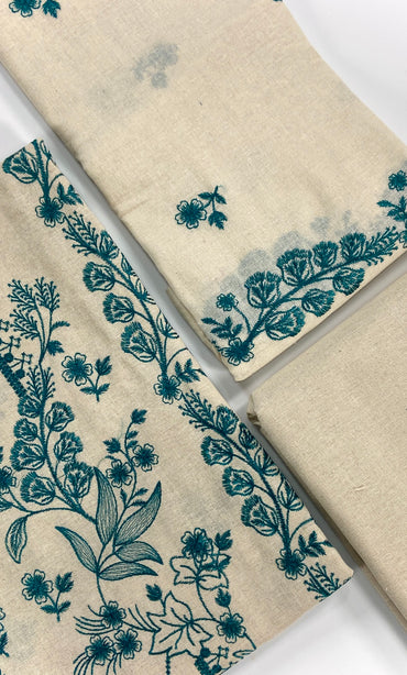 Bareeze White Embroidered Khaddar 3PC