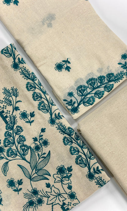Bareeze White Embroidered Khaddar 3PC