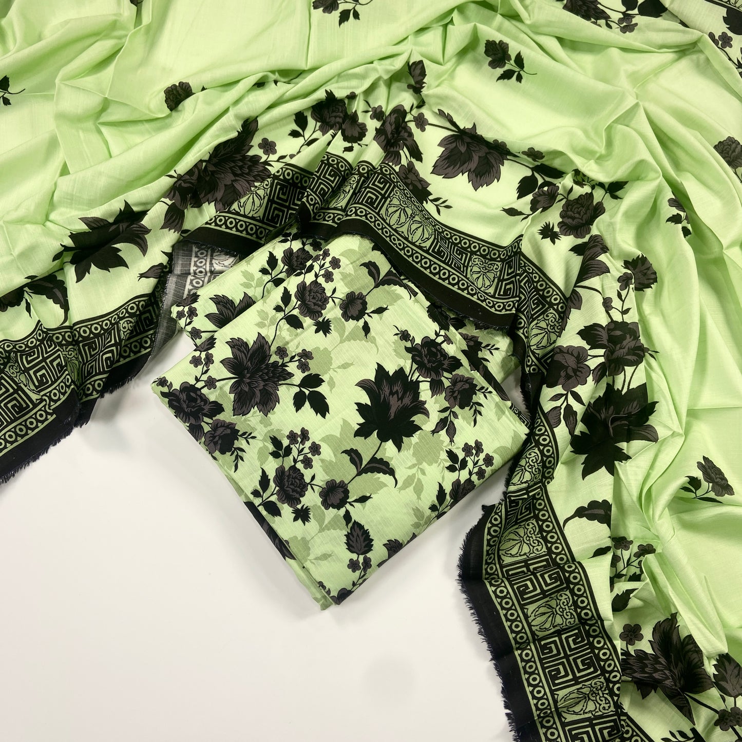 Anaya Noor Printed Bana Dora Slub Linen 3PC