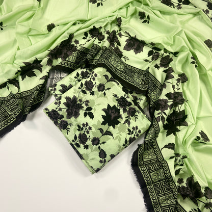 Anaya Noor Printed Bana Dora Slub Linen 3PC