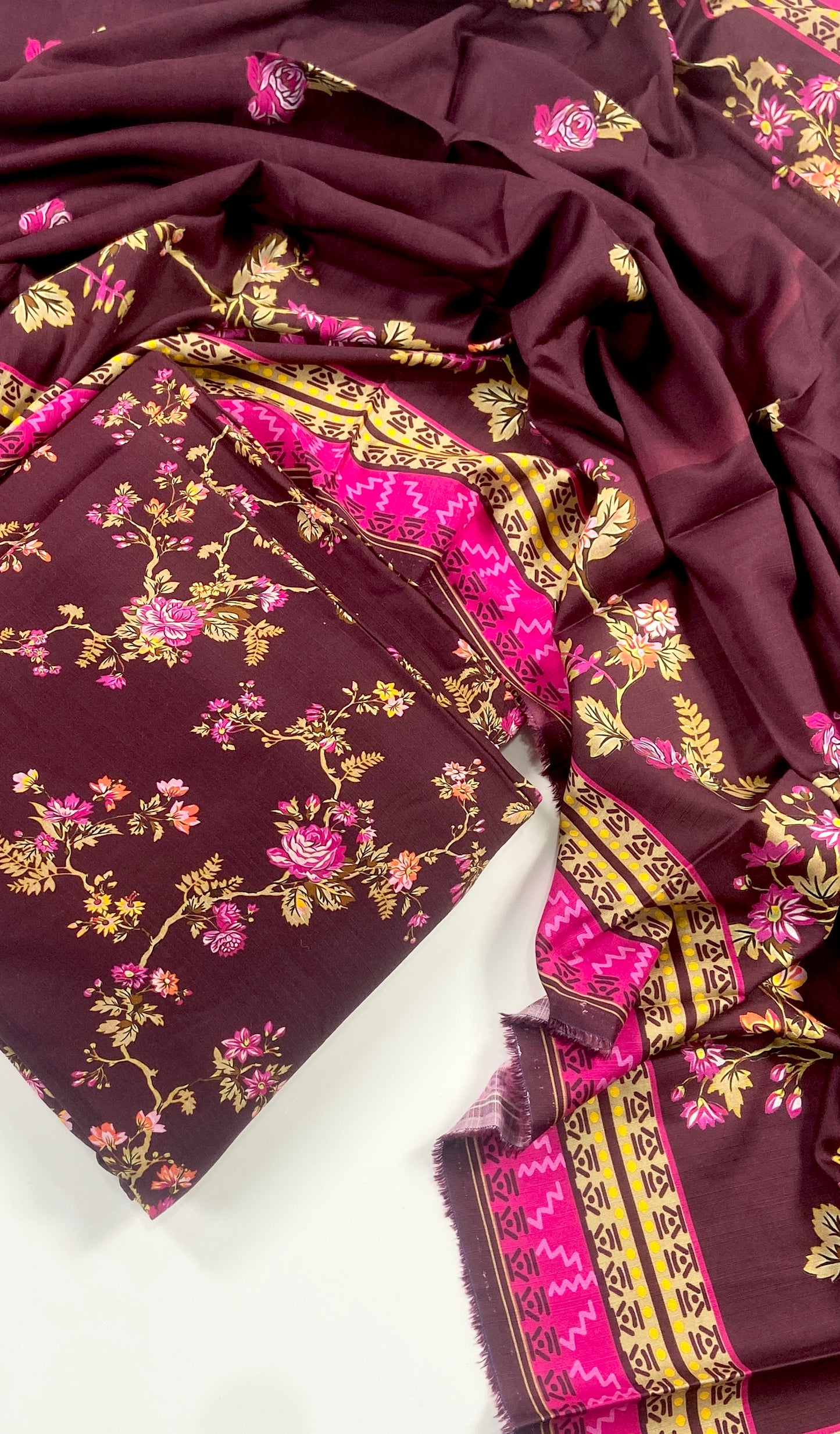 Anaya Noor Printed Bana Dora Slub Linen 3PC