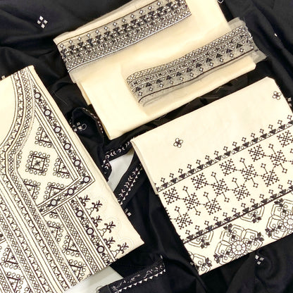 Qalamkar Luxury Emb Dhanak Marina 3PC
