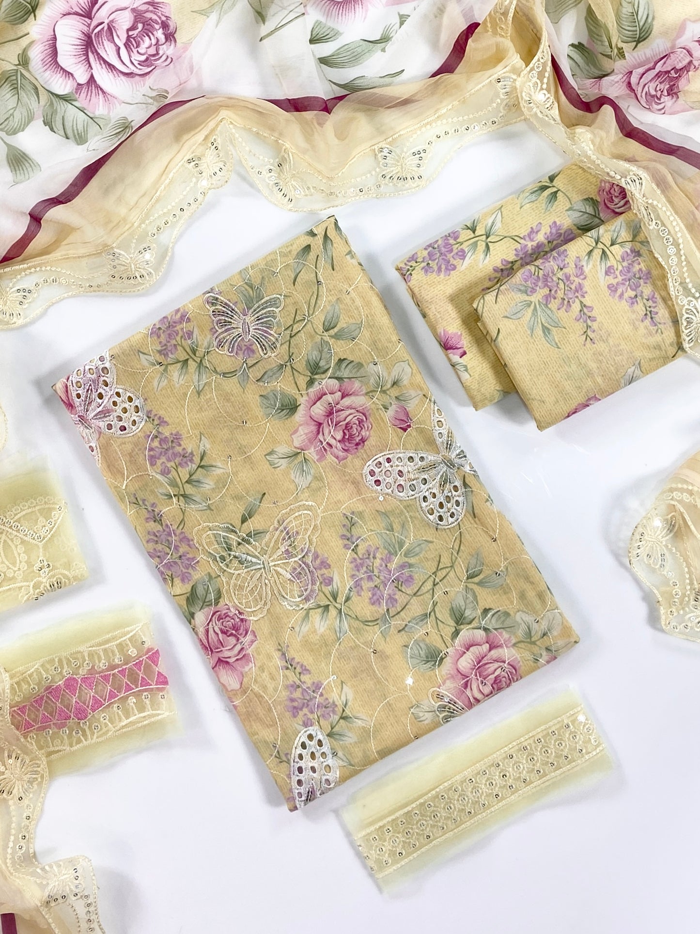 Maria B Embroiderd & Digital Printed Lawn 3PC