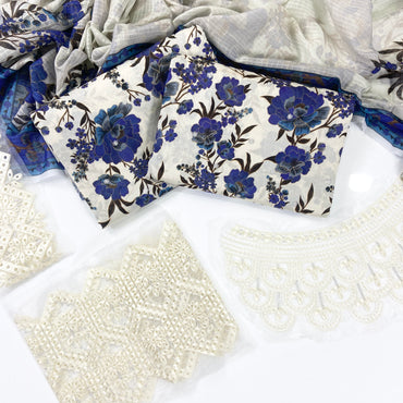 Parizad By Anaya Noor Digital Printed With Sequins Patches 3-PC