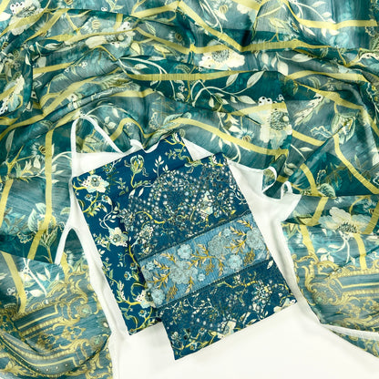 Anaya Noor Emb Bana Dora Lawn With Daman Patches 3PC