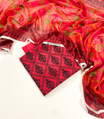 Sapphire Printed Lawn 3PC