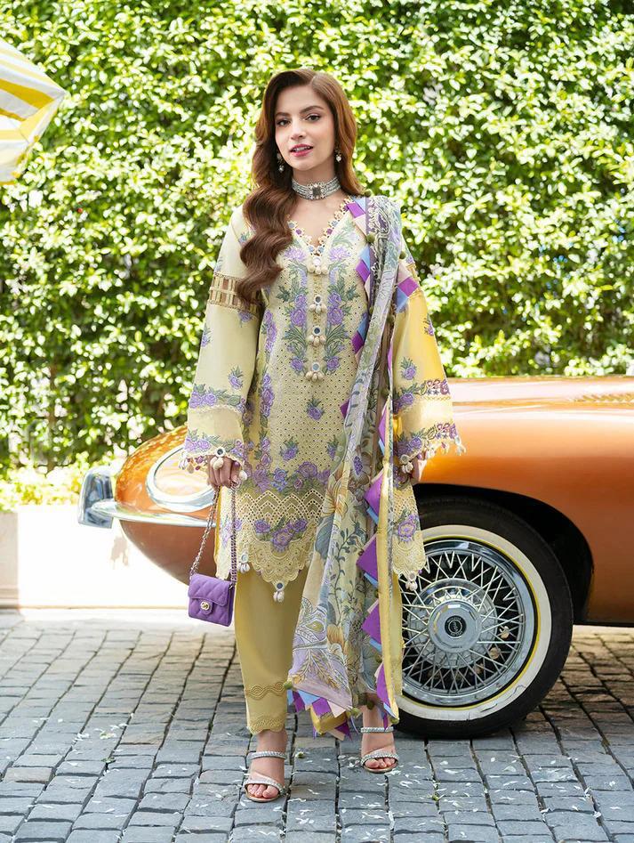 Jade Plain Embroidered Lawn 3PC
