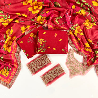 Charizma Printed Slub Khaddar With Emb Patches 3PC