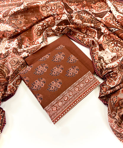 Mausummery Digital Printed Khaddar 3PC