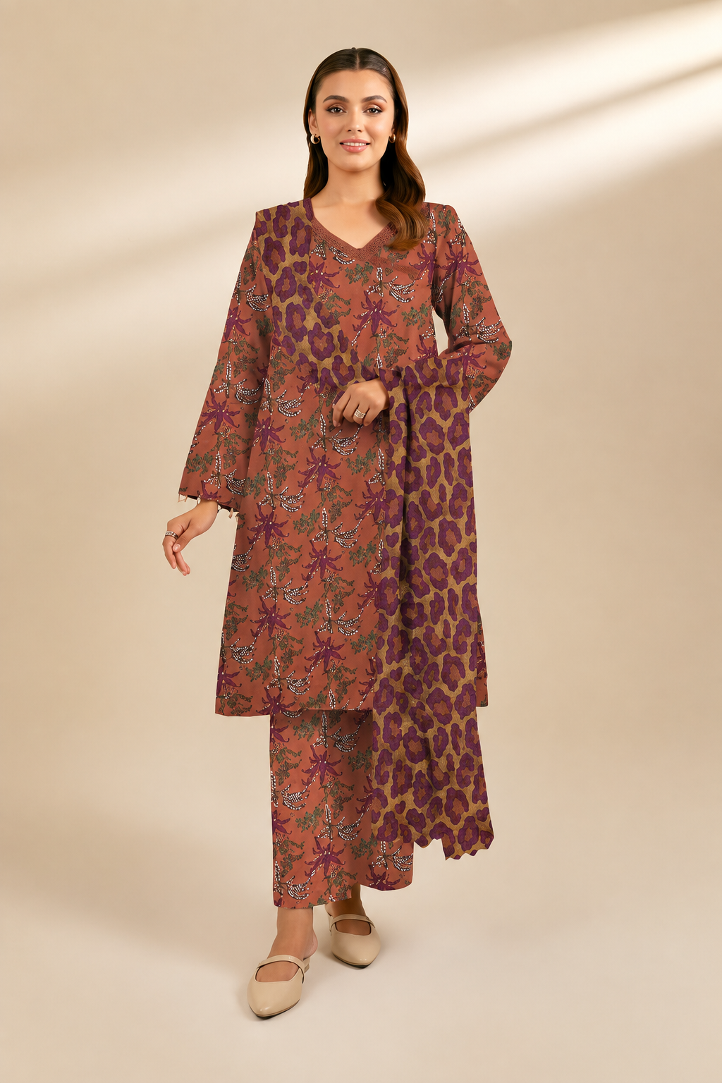 Sapphire Digital Printed Bana Dora Lawn 3PC