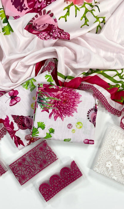 Maria B Printed Slub Khaddar With Emb Patches 3PC