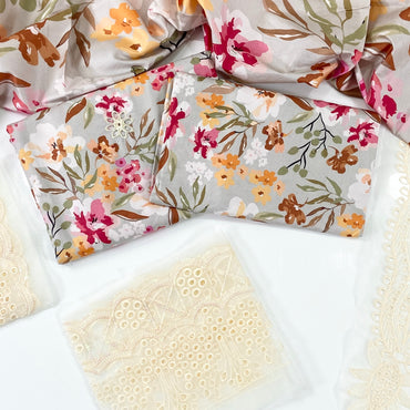 Crimson Luxury Emb Linen 3PC