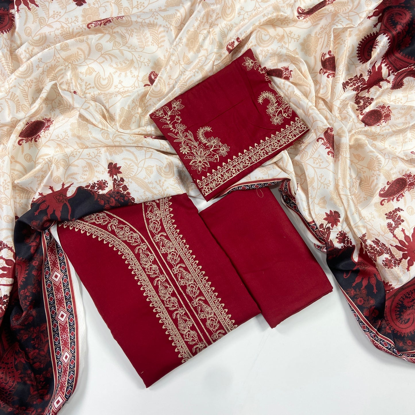 izel Luxury Emb Dhanak 3PC