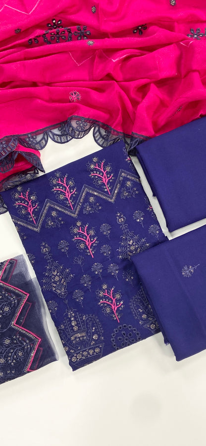 Maria B Luxury Embroidered Dhanak 3PC