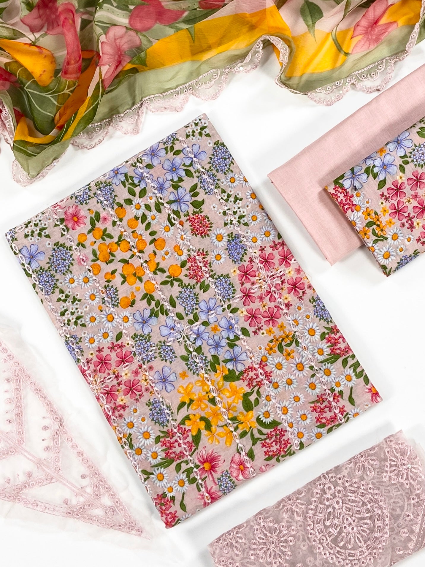 Maria B Printed Lawn With Emb Patches 3PC