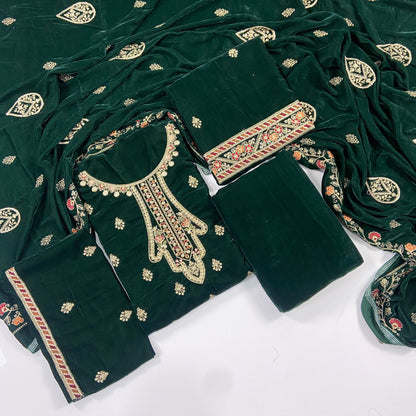 Maria B Luxury Velvet Embroidered Suit – 3PC