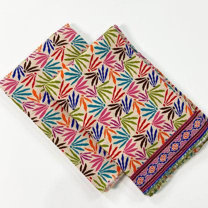 Anaya Noor Printed Bana Dora Slub Linen 2PC