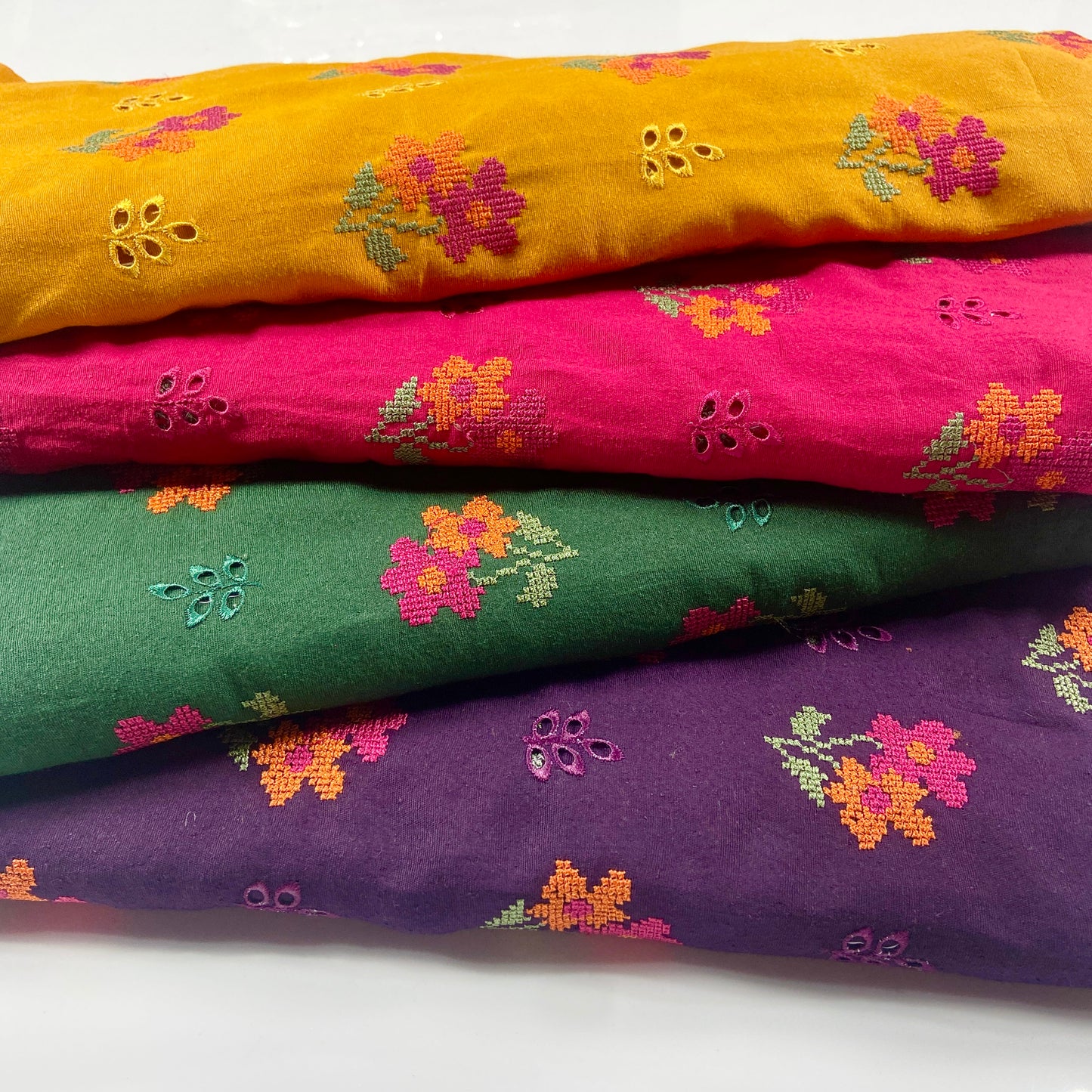 Pack of 4 – Bareeze Style Embroidered Karandi Fabric 2-PC