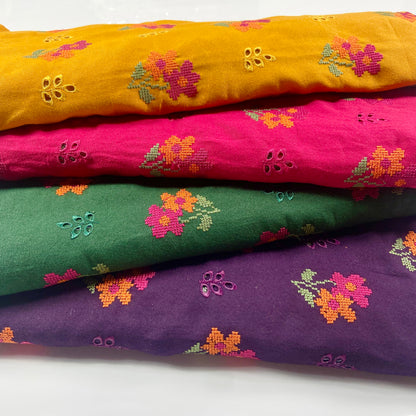 Pack of 4 – Bareeze Style Embroidered Karandi Fabric 2-PC
