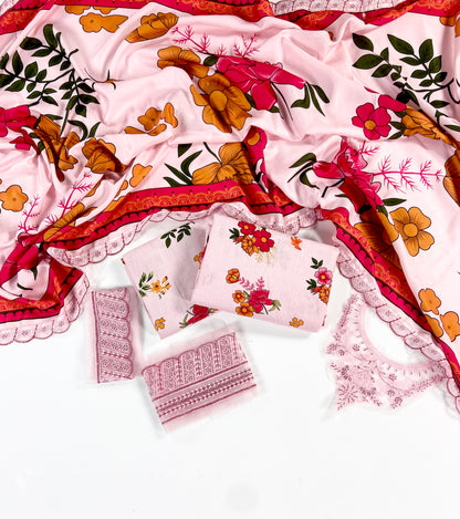 Charizma Printed Slub Khaddar With Emb Patches 3PC