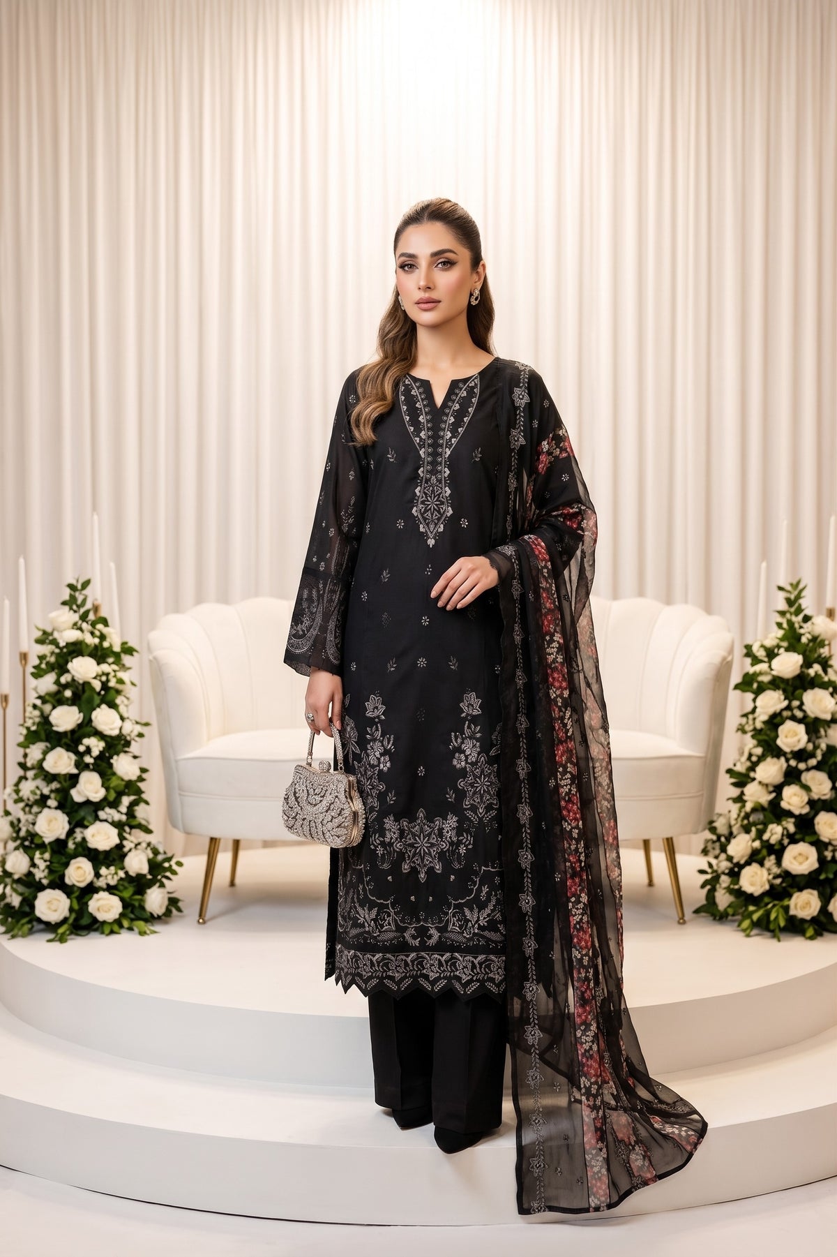 Lazer Kari By Anaya Noor Emb Viscose 3PC