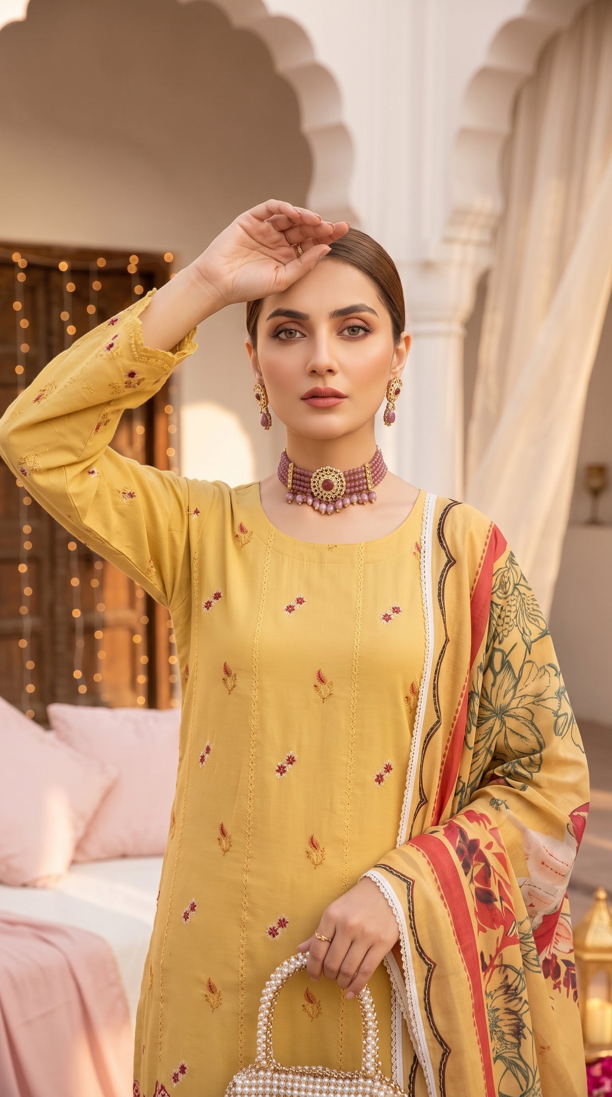 Hurab By Anaya Noor Heavy Emb Viscose 3PC