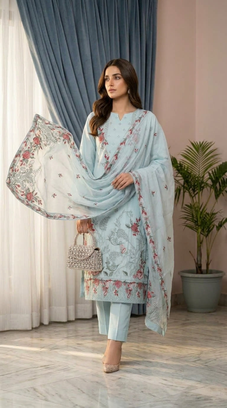 Halima By Anaya Noor Premium Emb Viscose 3PC