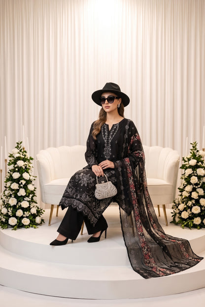 Lazer Kari By Anaya Noor Emb Viscose 3PC