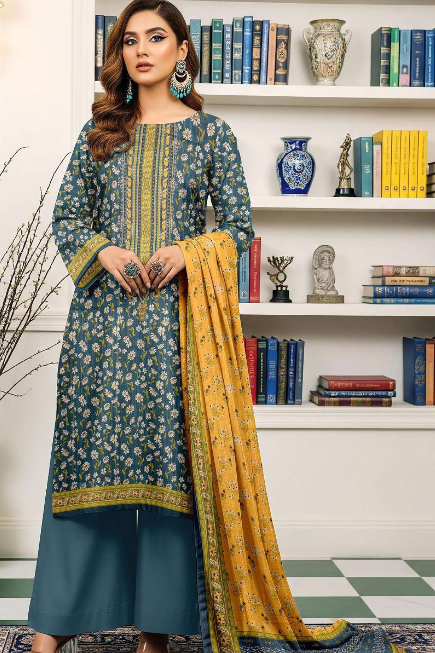 Zara Ali Printed Dobby 3PC