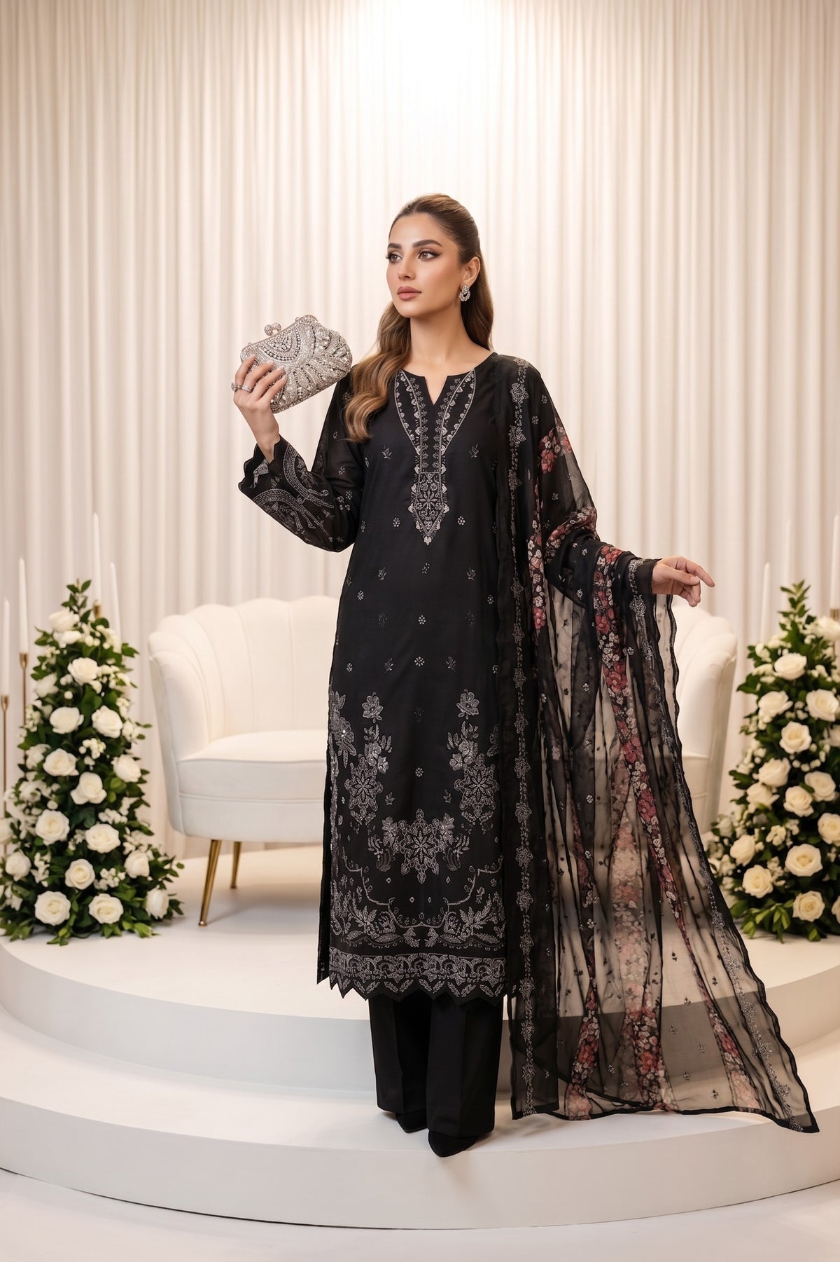 Lazer Kari By Anaya Noor Emb Viscose 3PC