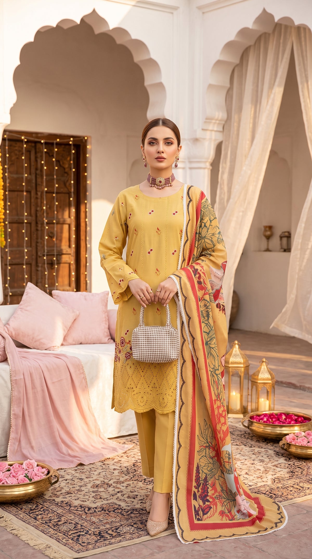 Hurab By Anaya Noor Heavy Emb Viscose 3PC