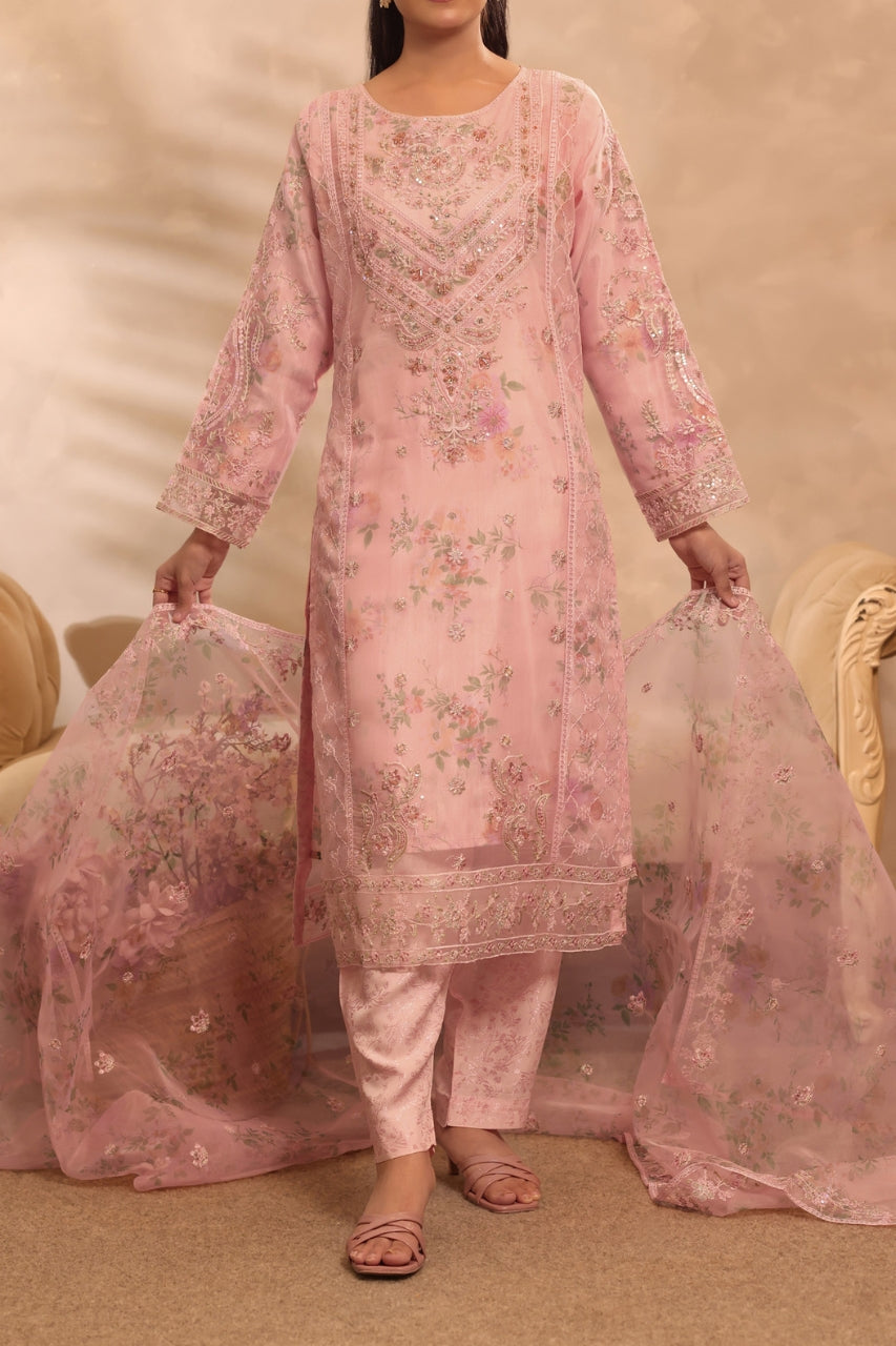 Afsanah By Pak Fabrics Luxury Embroidered Organza Stitched 3PC