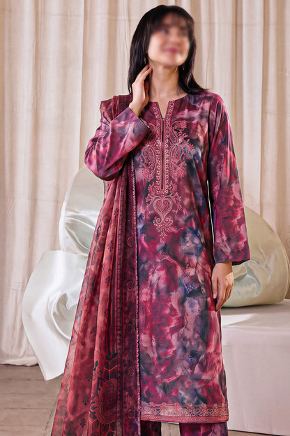 Asifa Nabeel Shamoz Silk With Emb Patches 3PC