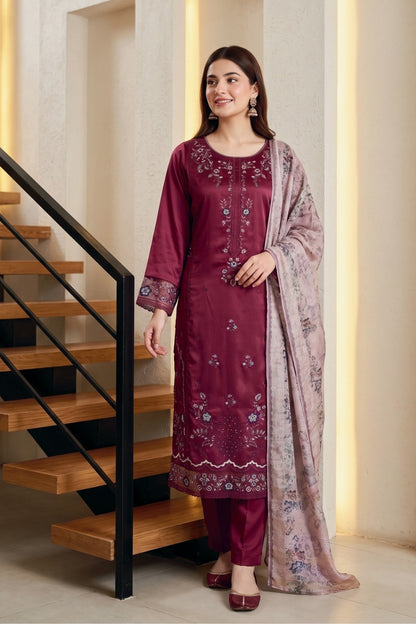 Saphira By Tawakkal Satin 3PC