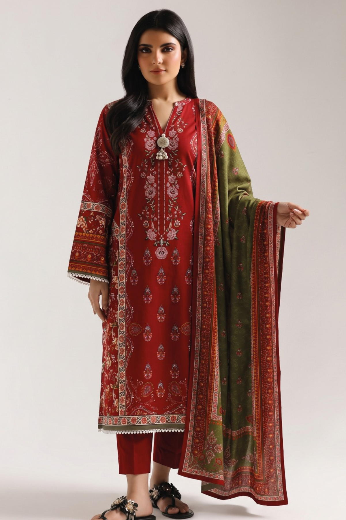 Ethnic Premium Printed Linen 3PC