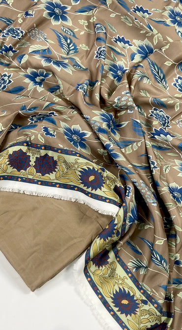 Maria B Linen Dyed Matching Suit With Wool Shawl-3PC