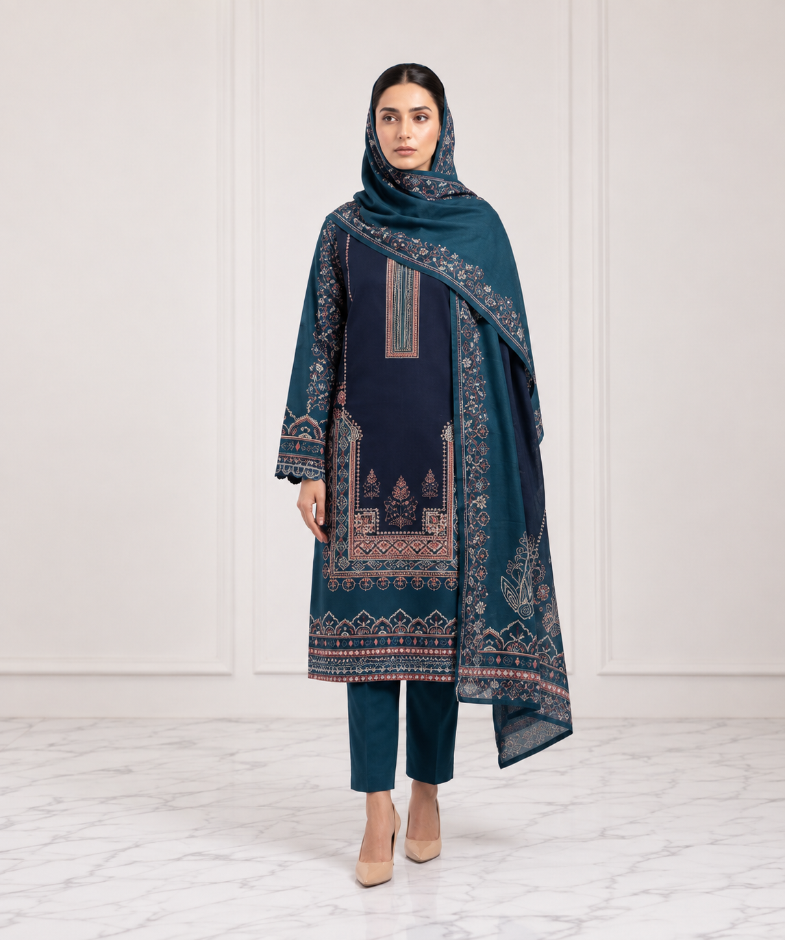 Anaya Digital Printed Linen 3PC