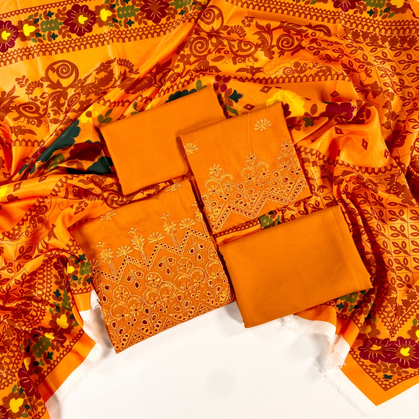 Anaya Noor Embroidered Dhanak 3PC