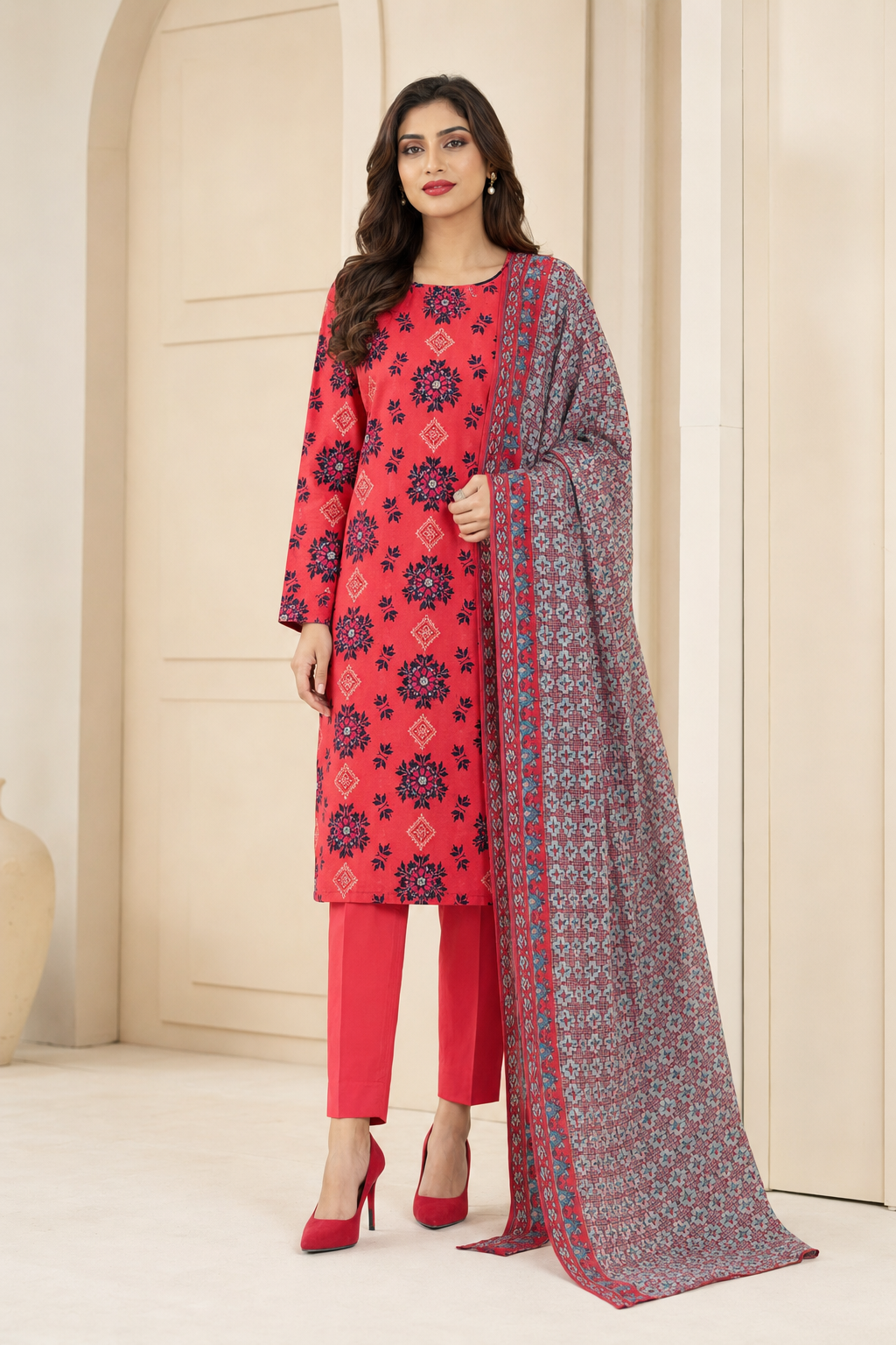 Coco Prints Fancy Printed Lawn 3PC
