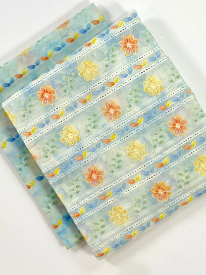 Imported Chikenkari Digital Lawn 2PC