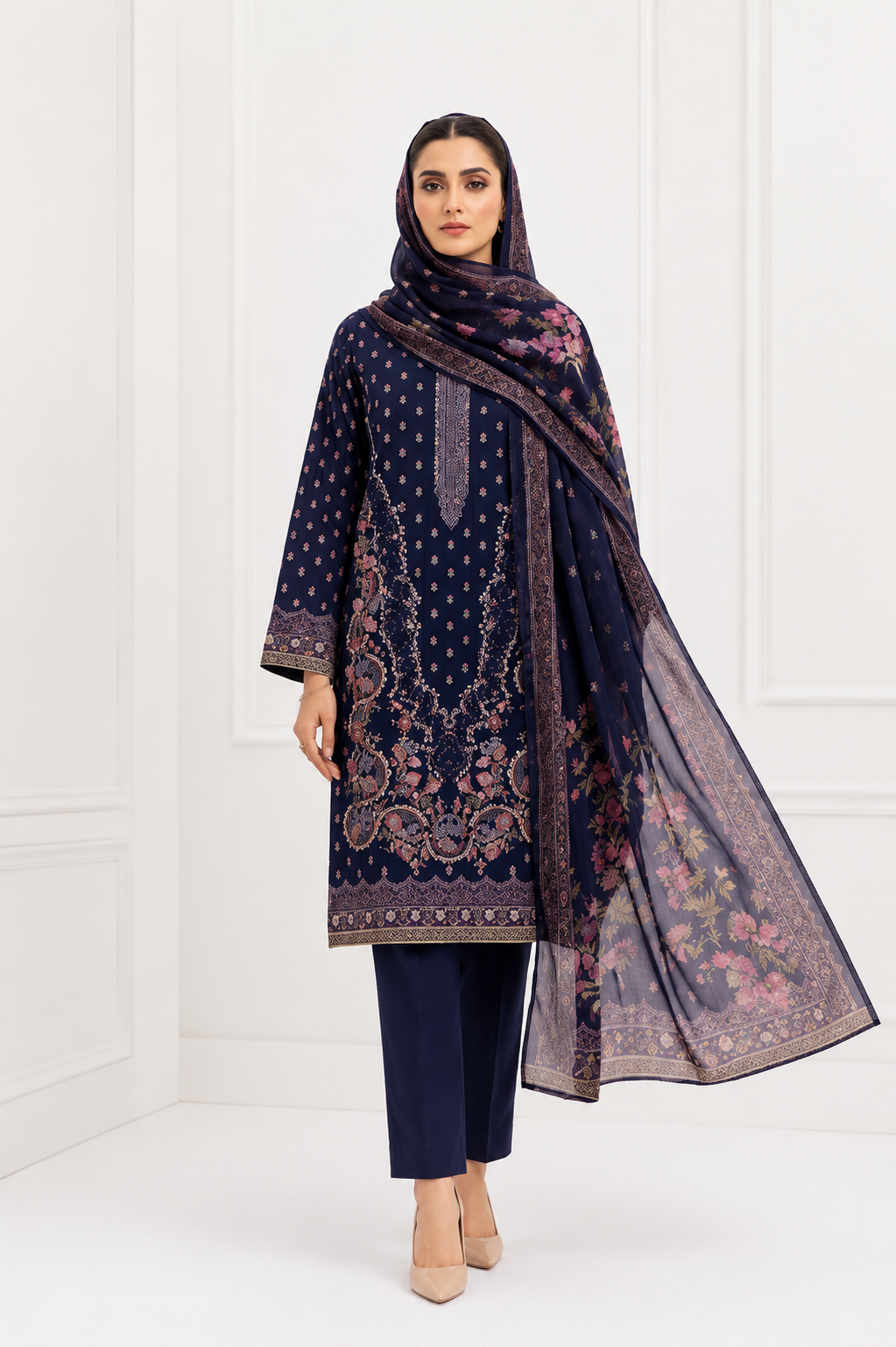 Anaya Digital Printed Linen 3PC