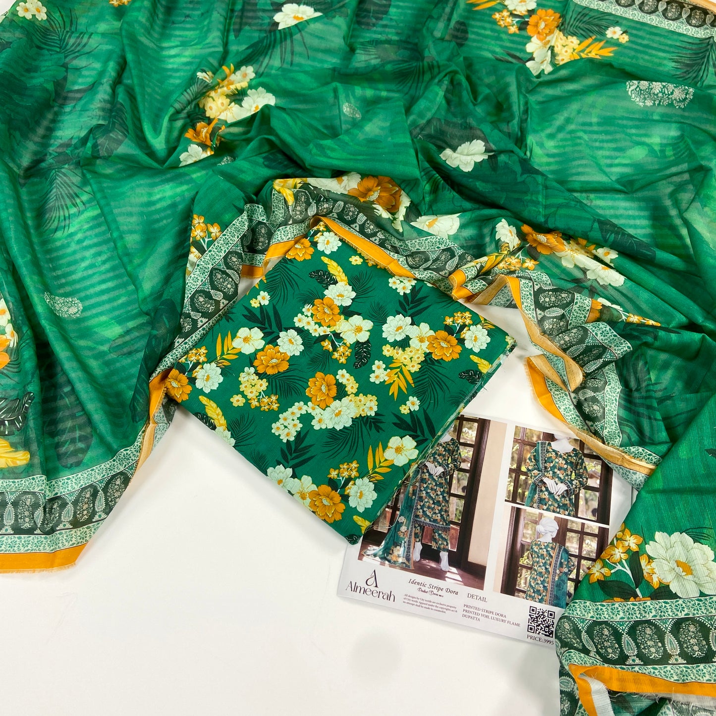 Almeerah Vol-3 Digital Printed Stripe Dora 3PC