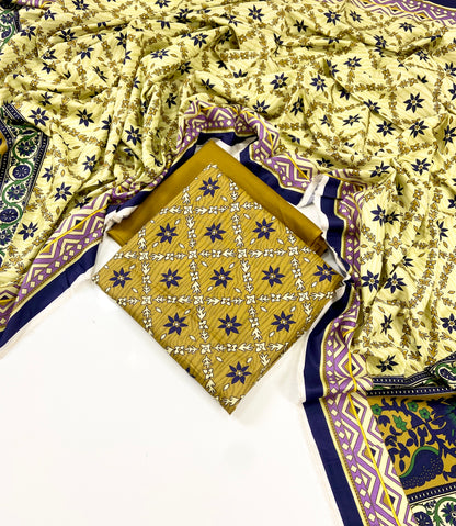 Sapphire Digital Printed Linen 3-PC