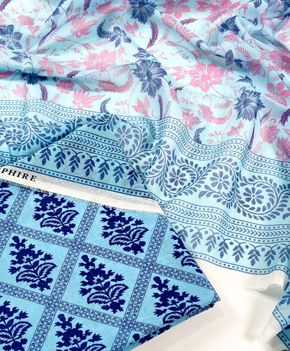 Sapphire Printed Lawn 3PC