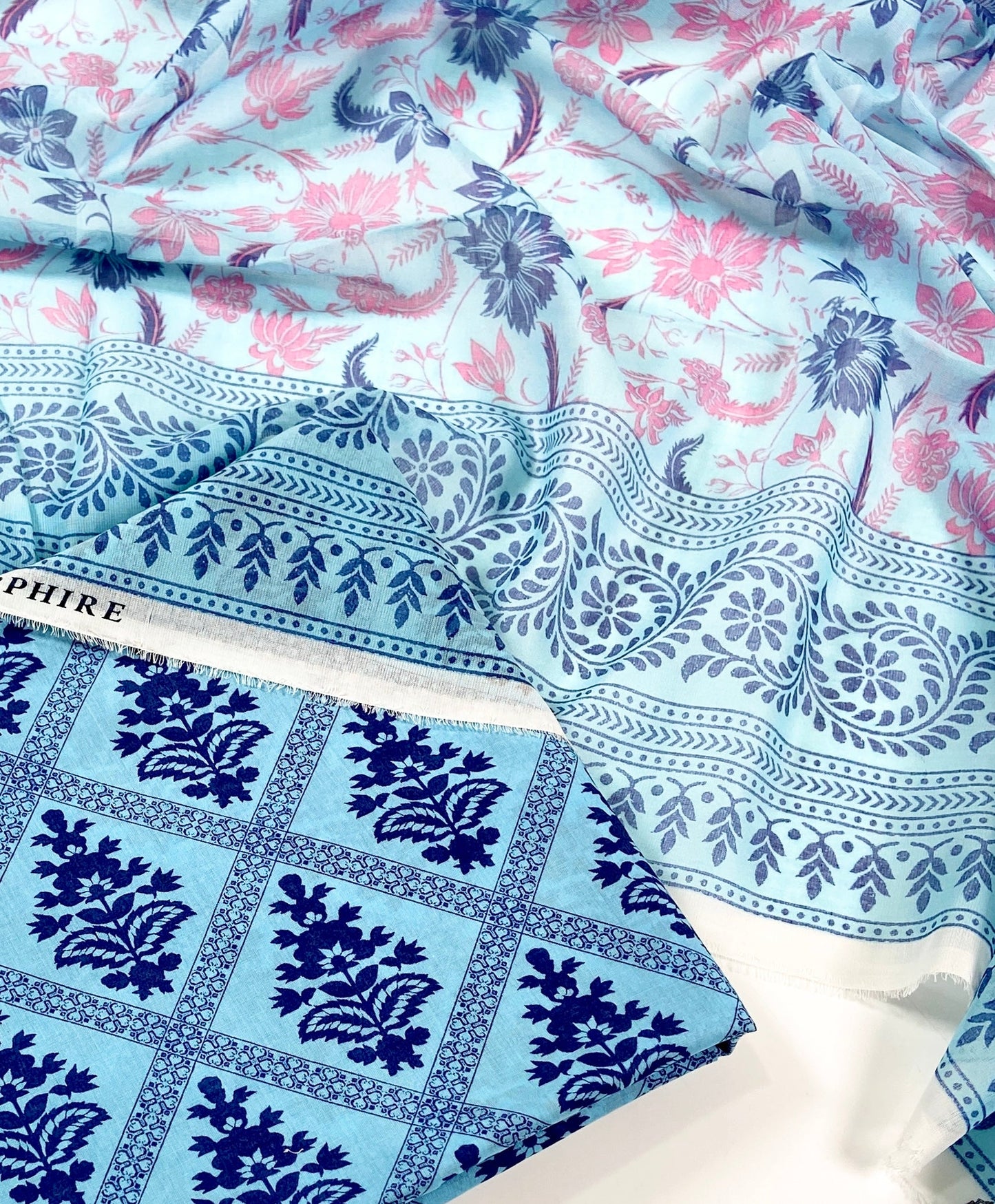 Sapphire Printed Lawn 3PC